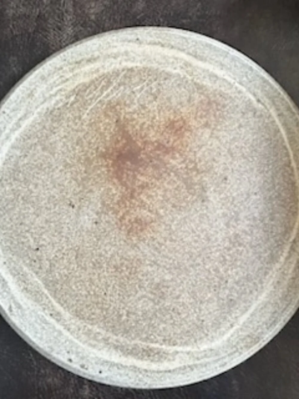 Vintage Signed Studio Pottery Glazed Stoneware Oversized Brown & Cream Platter
